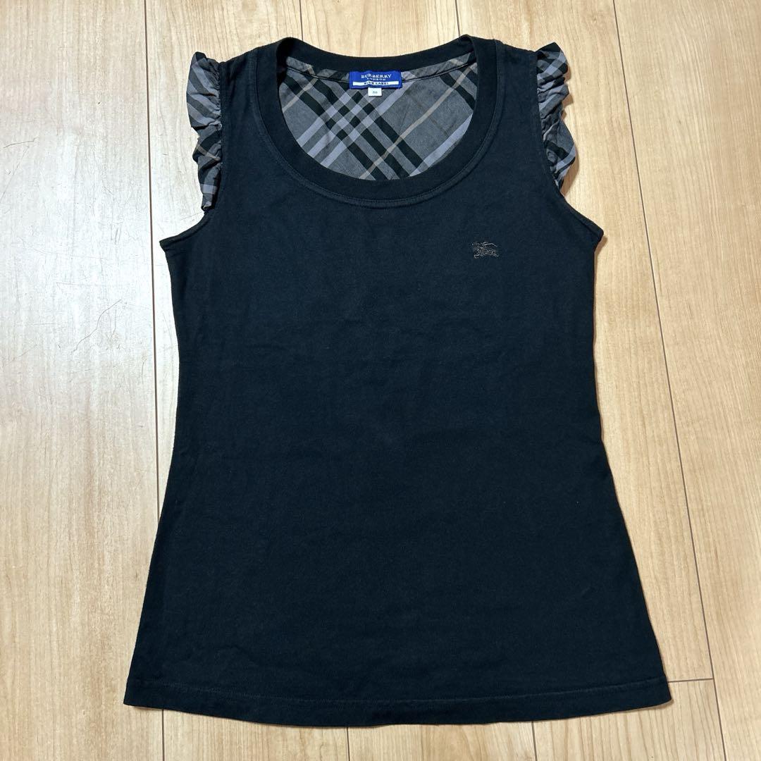 BURBERRY BLUE LABEL ノバチェック タンクトップ ブラック