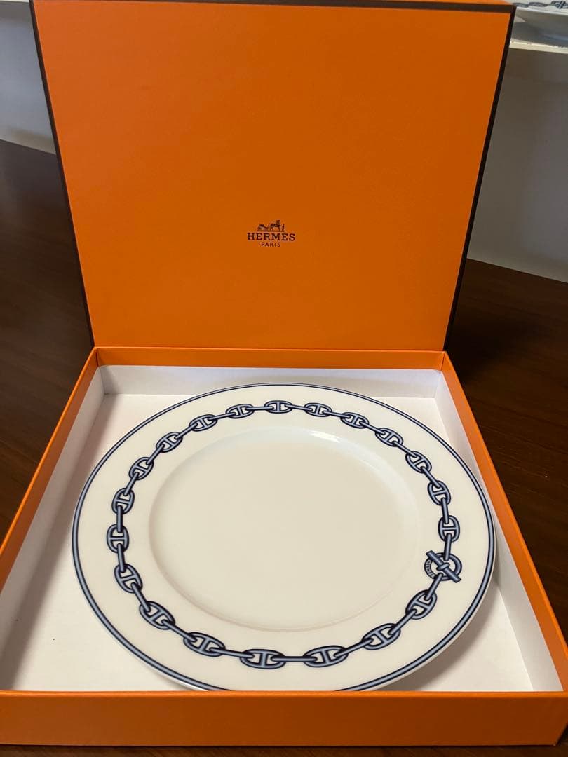 HERMES チェーンパターン皿 オリジナルボックス付き