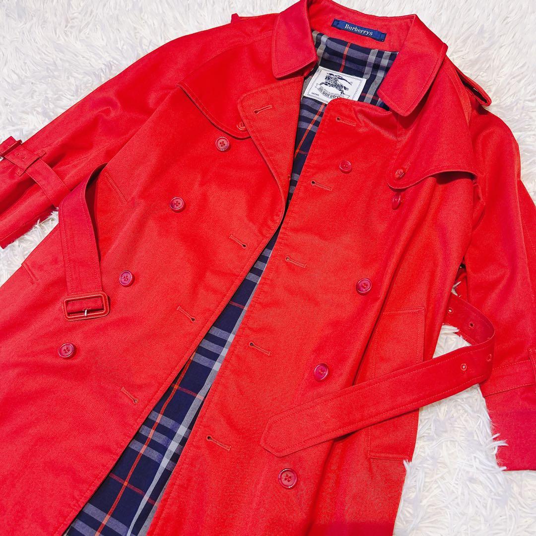 BURBERRYS トレンチコート ヴィンテージ ノバチェック 紺 赤 130 BURBERRYS トレンチコート ヴィンテージ ノバチェック 紺 赤 130