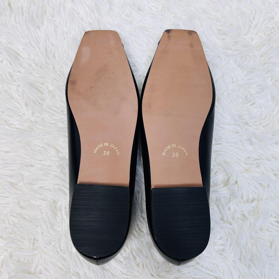極美品⭐︎ BEAUTY&YOUTH Vカットステッチ フラットシューズ 38