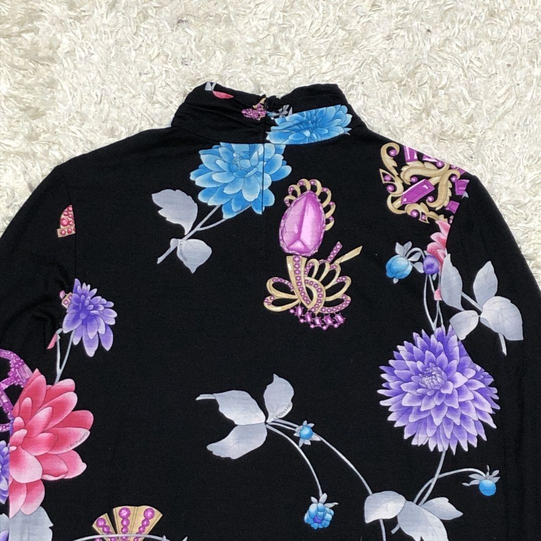 【極美品】LEONARD レオナール シルク混 カットソー トップス 花柄 40