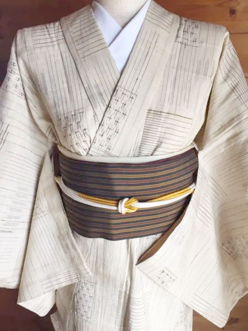オリジナル 盛夏 着物 生紬 単衣 かすり 着物 - abacus-rh.com