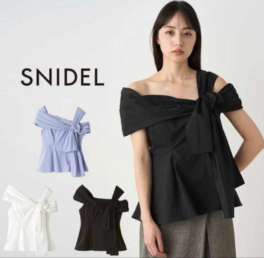 SNIDEL スナイデル アシメリボンブラウス SNIDEL（スナイデル）の「アシメリボンブラウス（シャツ