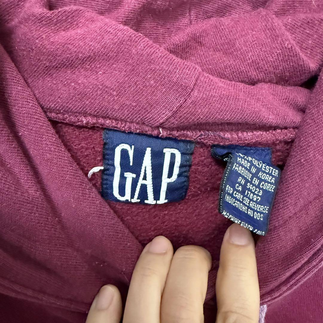 90's OLD GAP スウェット 刺繍 バーガンディ　トップス　パーカー