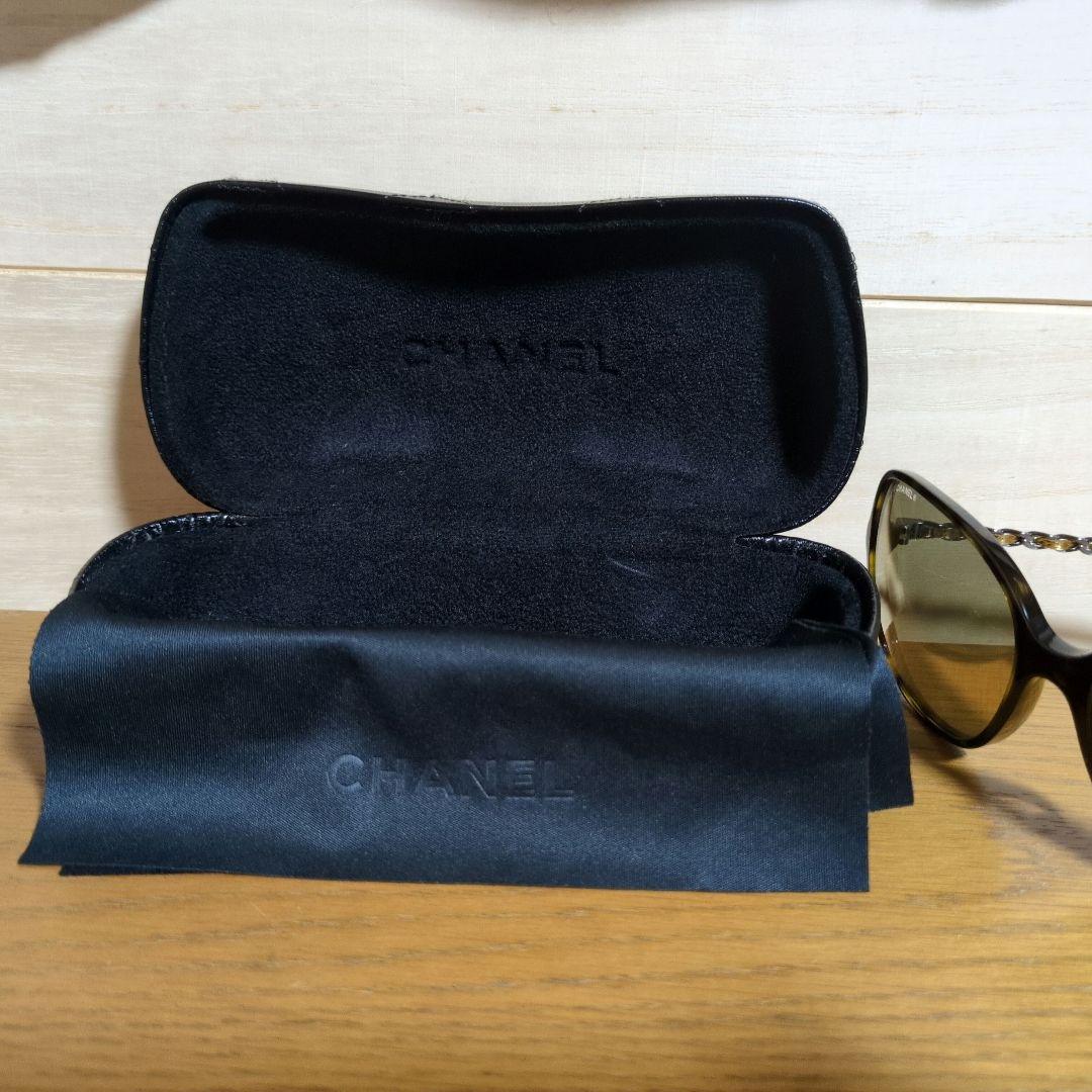 傷あり Chanel ブラウン サングラス ケース付き