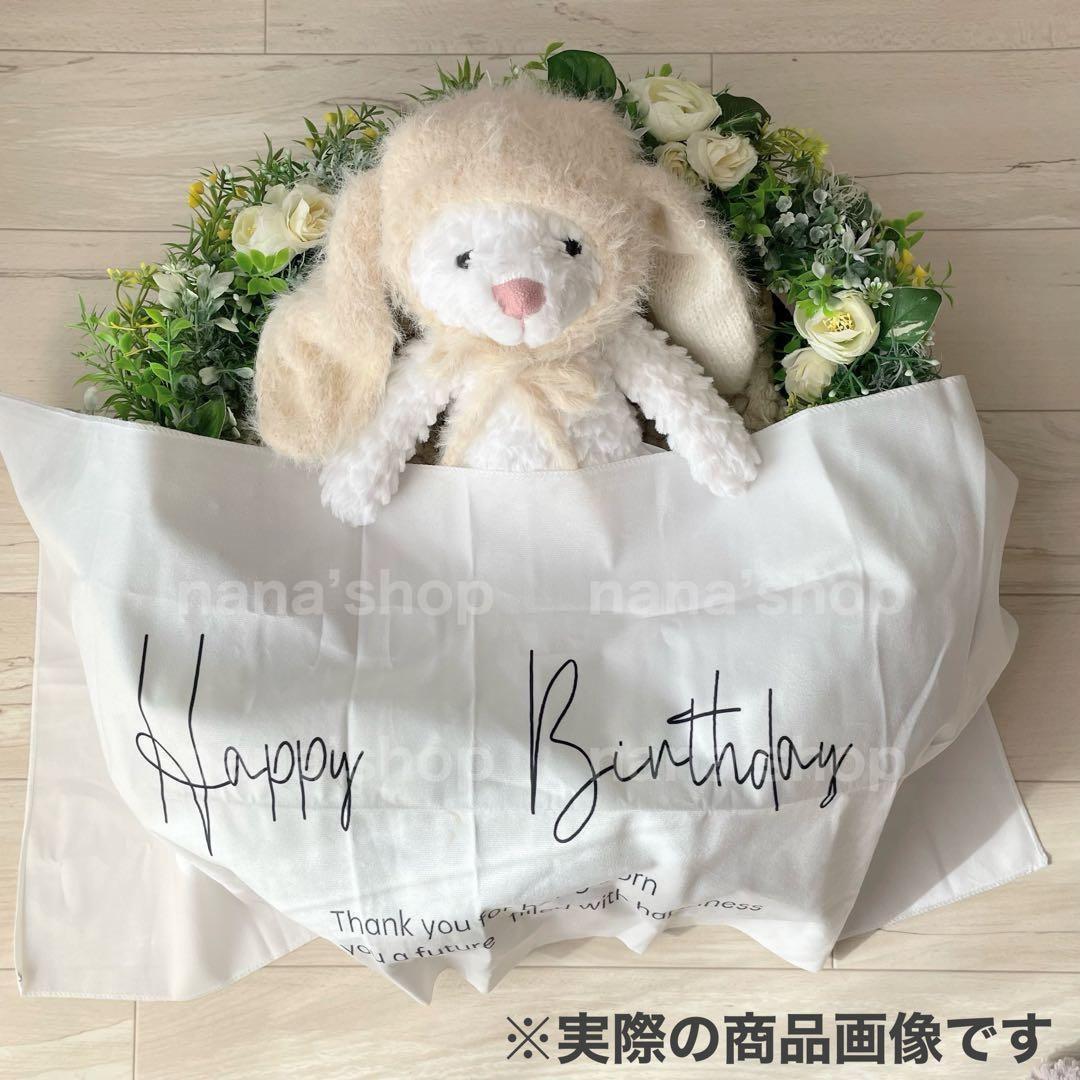 アイボリー♪ふわふわうさぎ帽子♪ニューボーンフォト撮影衣装　ベビー　記念写真