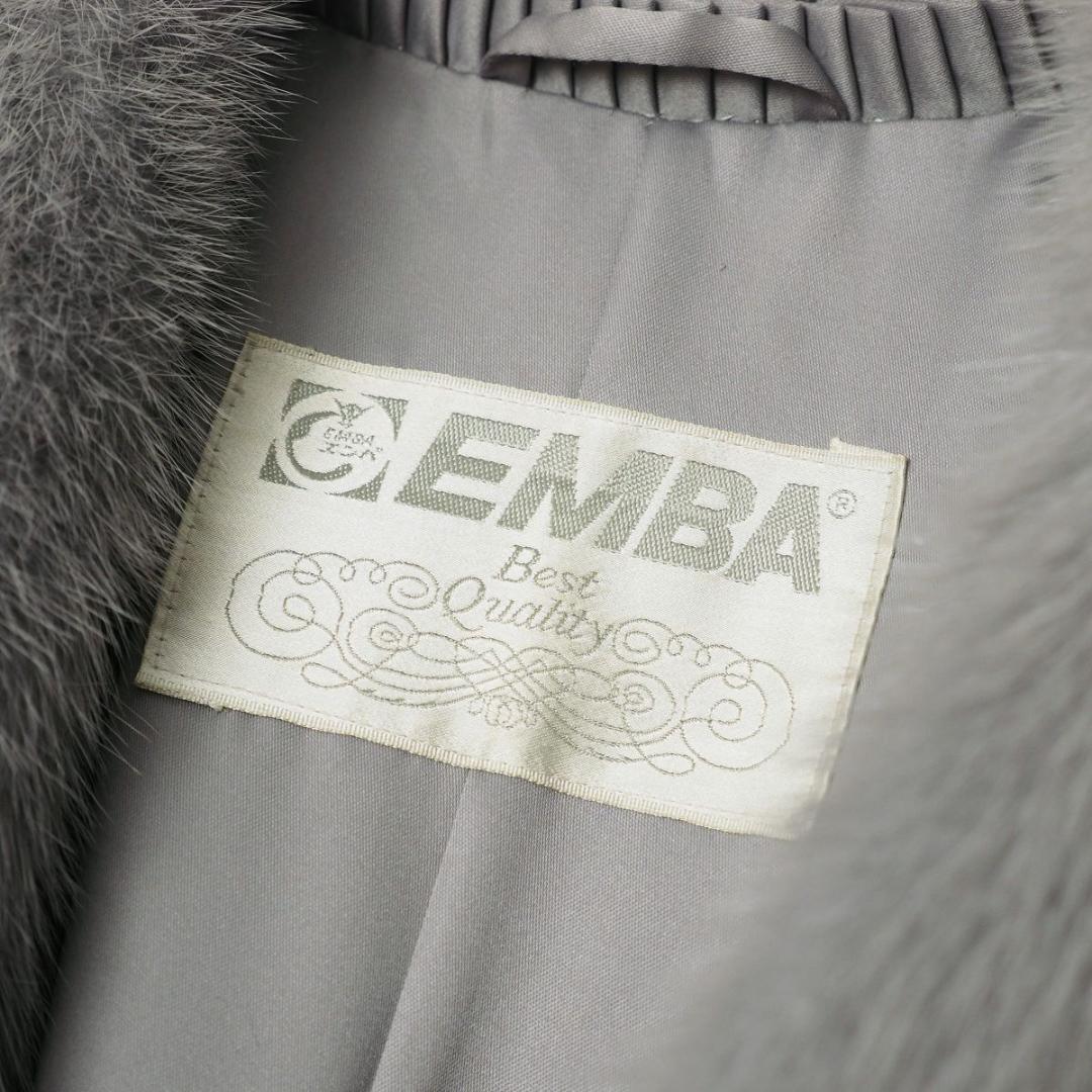 エンバ EMBA ミンク MINK ファーコート 前上がり裾 グレー L相当