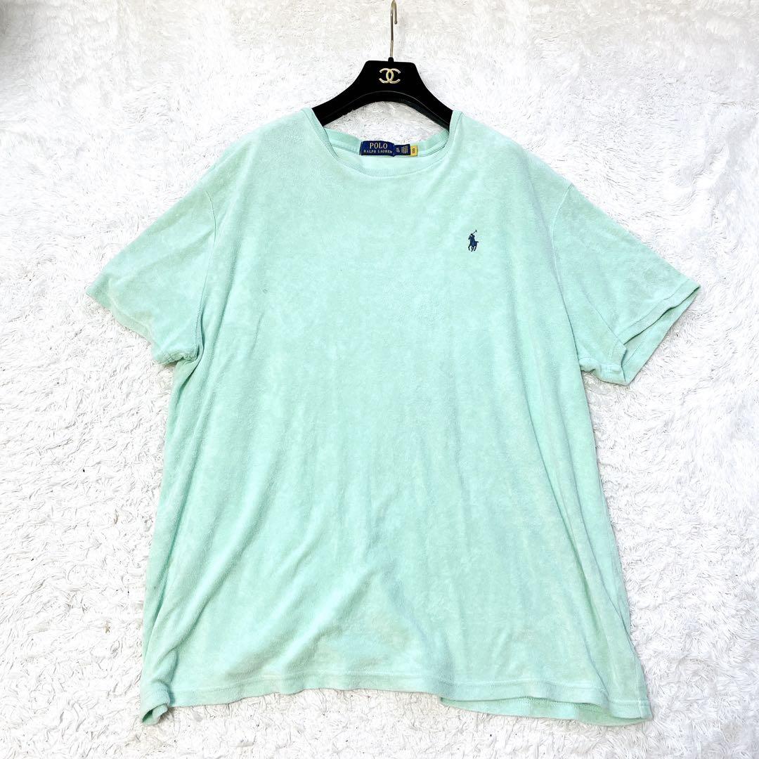 大きいサイズ✨ポロラルフローレン　Tシャツ　現行タグ　パイル生地　ライムグリーン