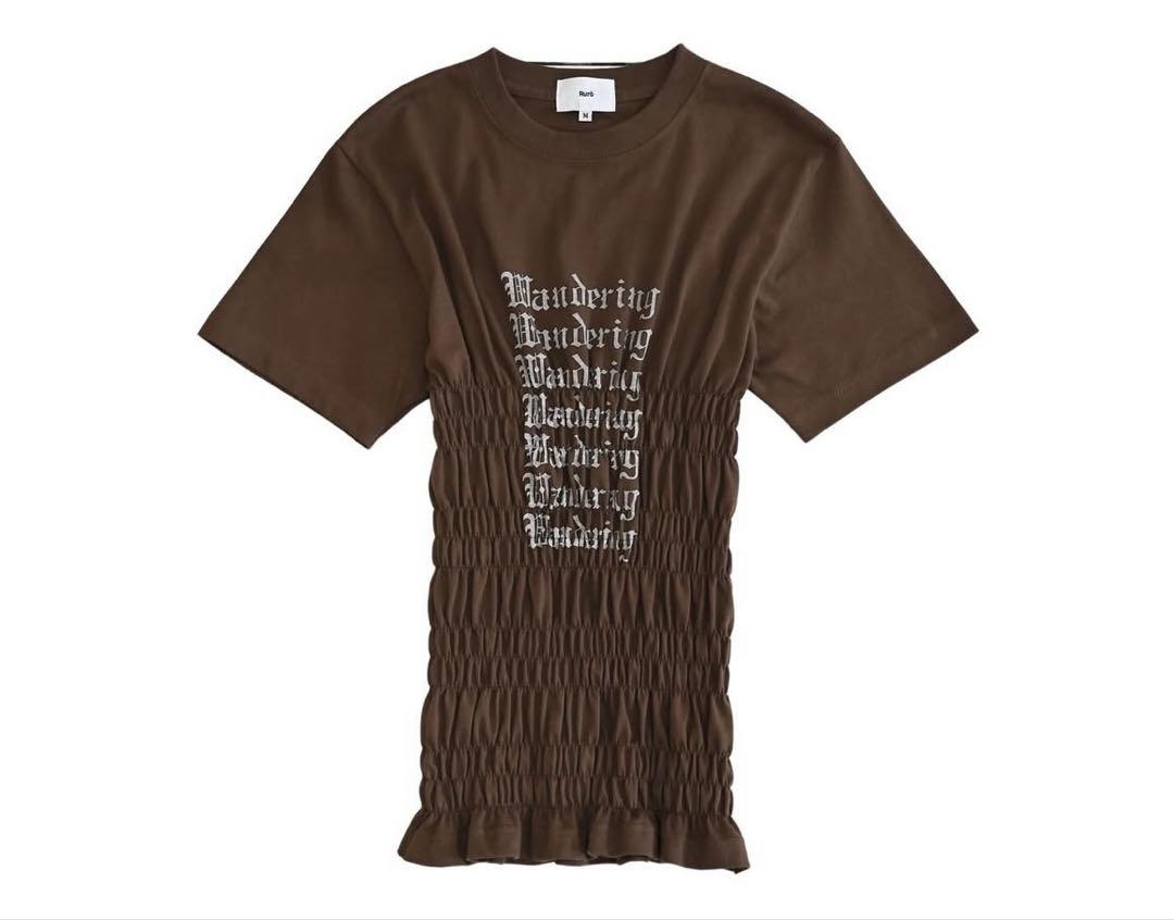 Ruro for 6 SHIRRING T SHIRT Tシャツ ブラウン