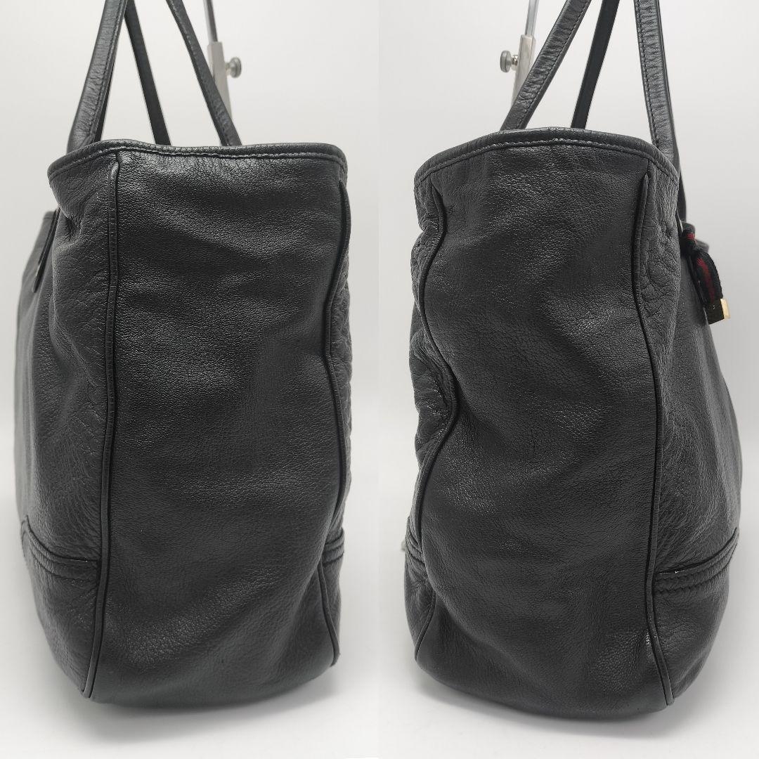 美品✨グッチ　トートバッグ　レザー　ブラック　黒