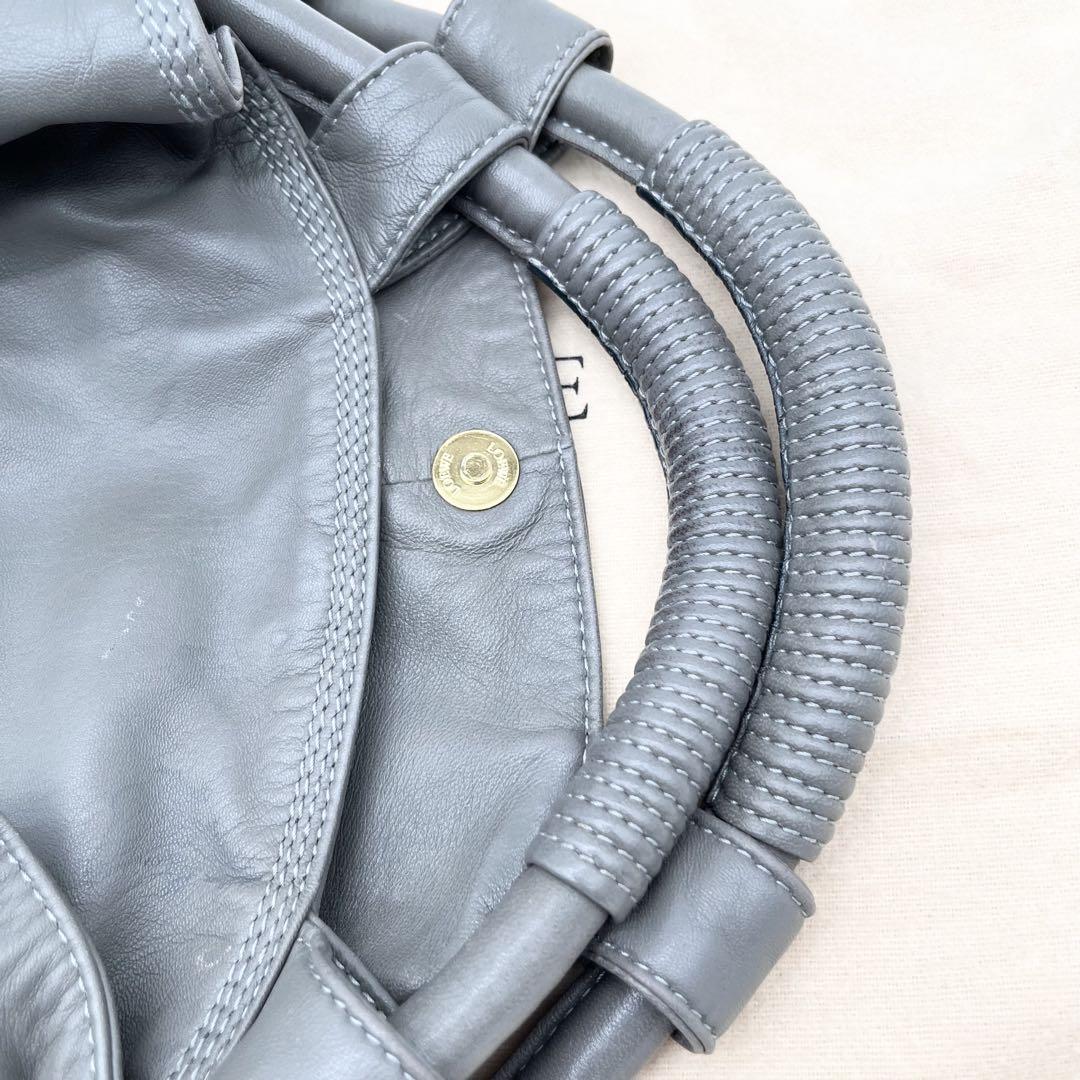 LOEWE ロエベ ナッパアイレ ハンドバッグ 羊革 シルバー
