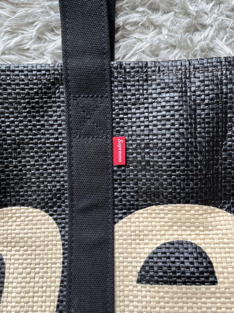 SUPREME Raffia Tote Bag トートバッグ 黒/ベージュ