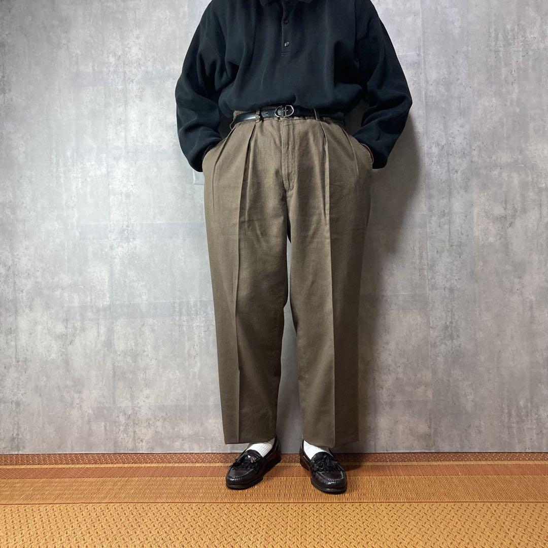 PolobyRalphLaurenラルフUSA製ツーインタックコットンスラックス