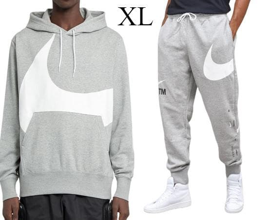 一目惚れして購入 XL NIKE BIG SWOOSH パーカー&パンツ グレー 上下