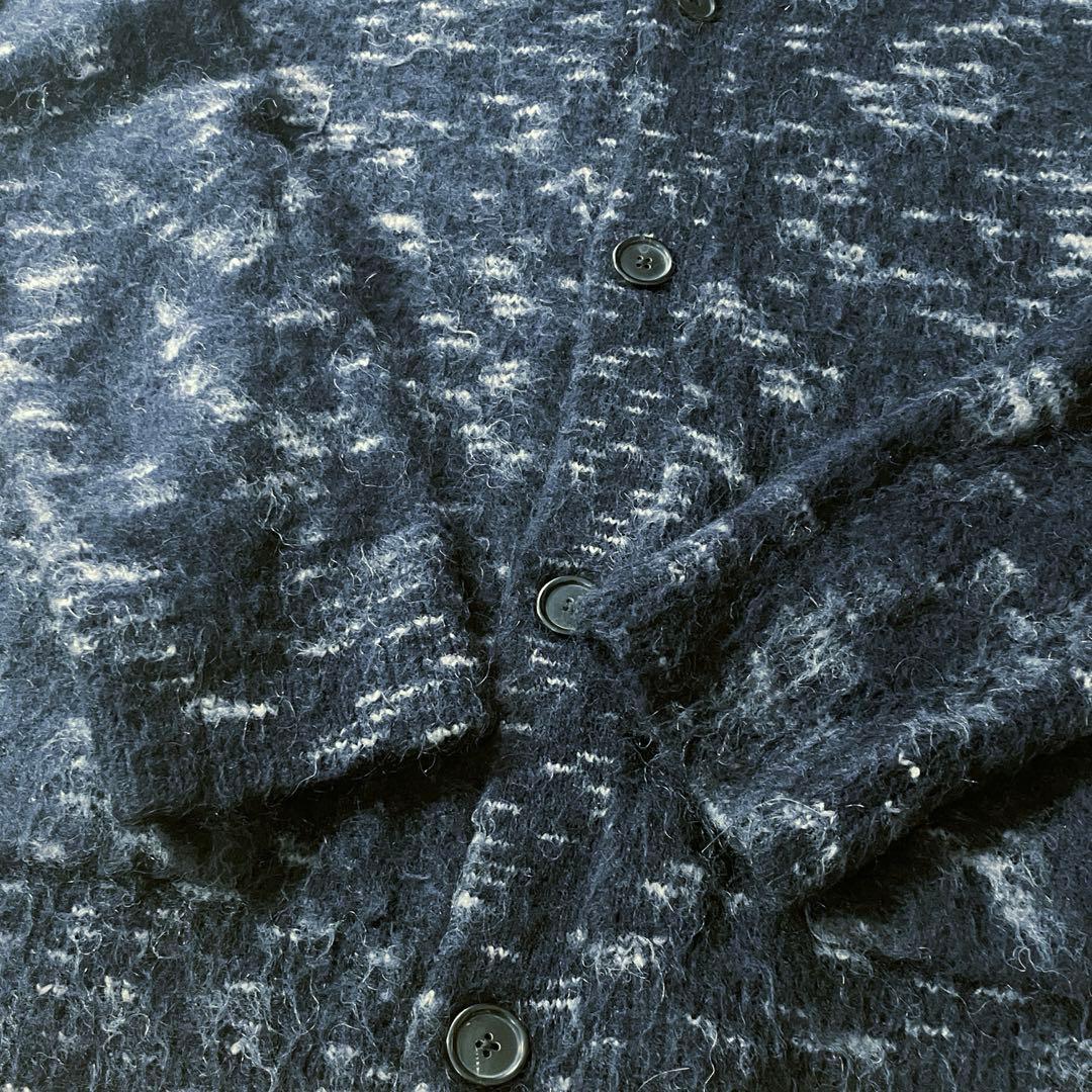 Acne Studios モヘヤ混 ウール ニット カーディガン ダークブルーS Acne Studios モヘヤ混 ウール ニット カーディガン ダークブルーS