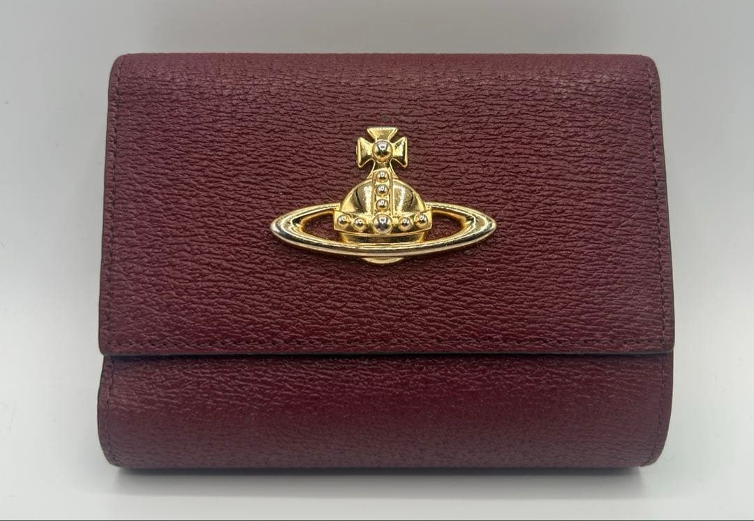 Vivienne Westwood バーガンディ レザー 三つ折り財布