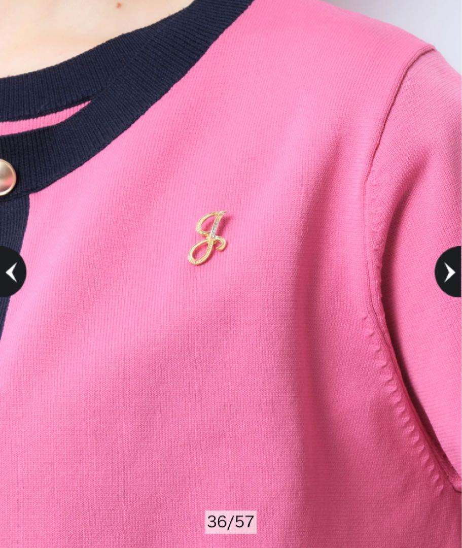 JUSGLITTY ブローチ付配色アンサンブル 【新品タグ付き✨】