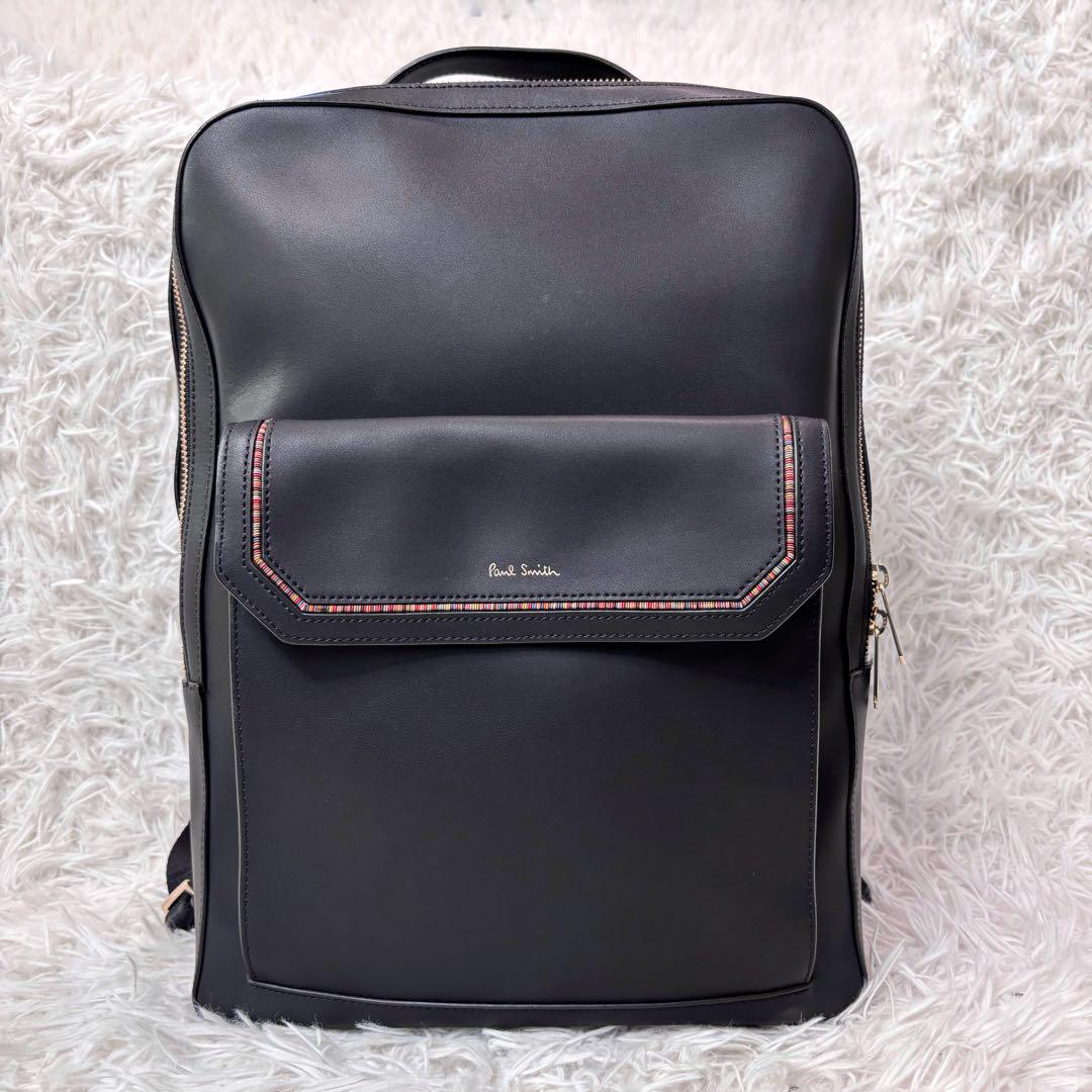 極美品✨ポールスミス バックパック ビジネス A4収納可能 レザー マルチカラー