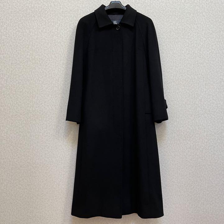 【セール】バーバリーロンドン カシミアロングコート 高級 フォックスファ付き