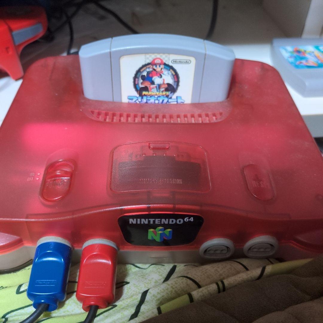 Nintendo 64 クリアレッド 本体 Wave Race 64