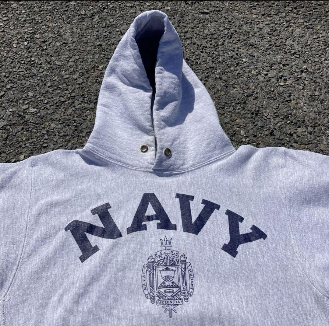 [極美品]90s Champion US.NAVY リバースウィーブ パーカー