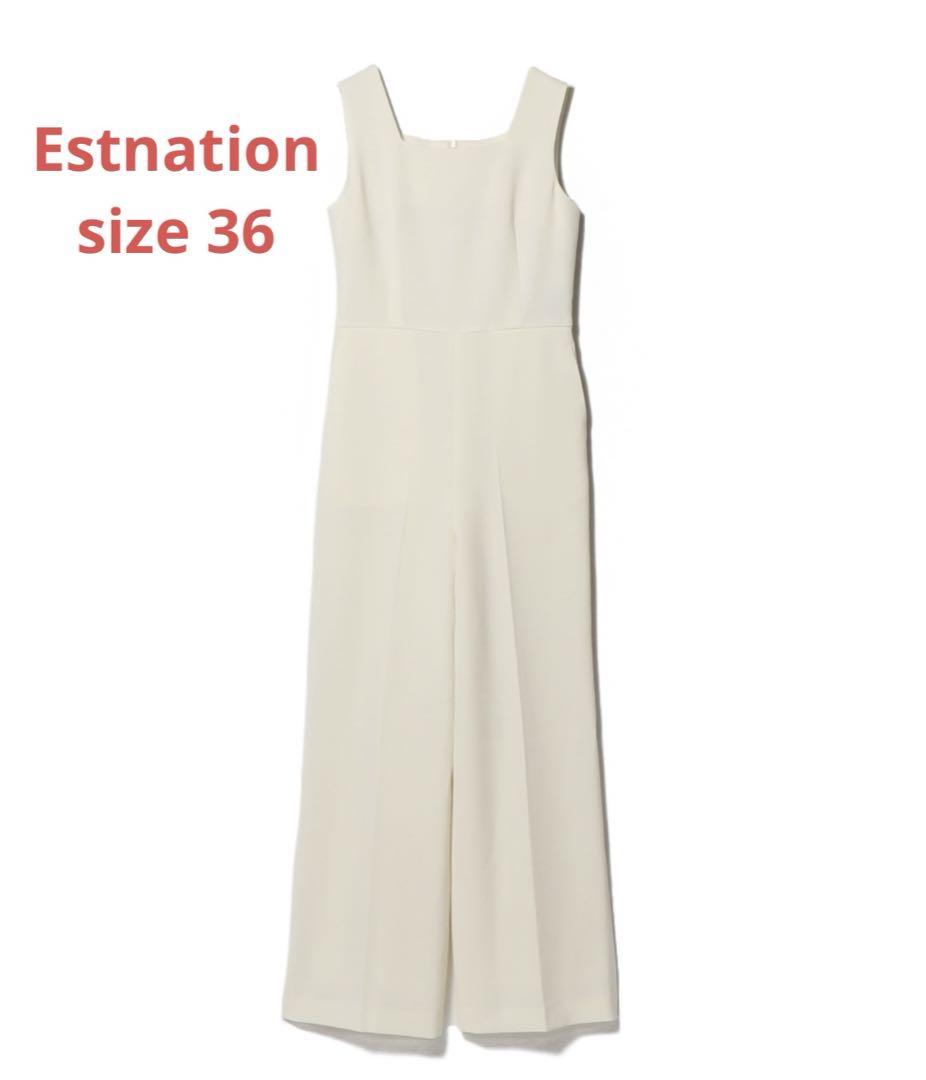 新品未使用【Estnation】スクエアネックノースリーブオールインワン