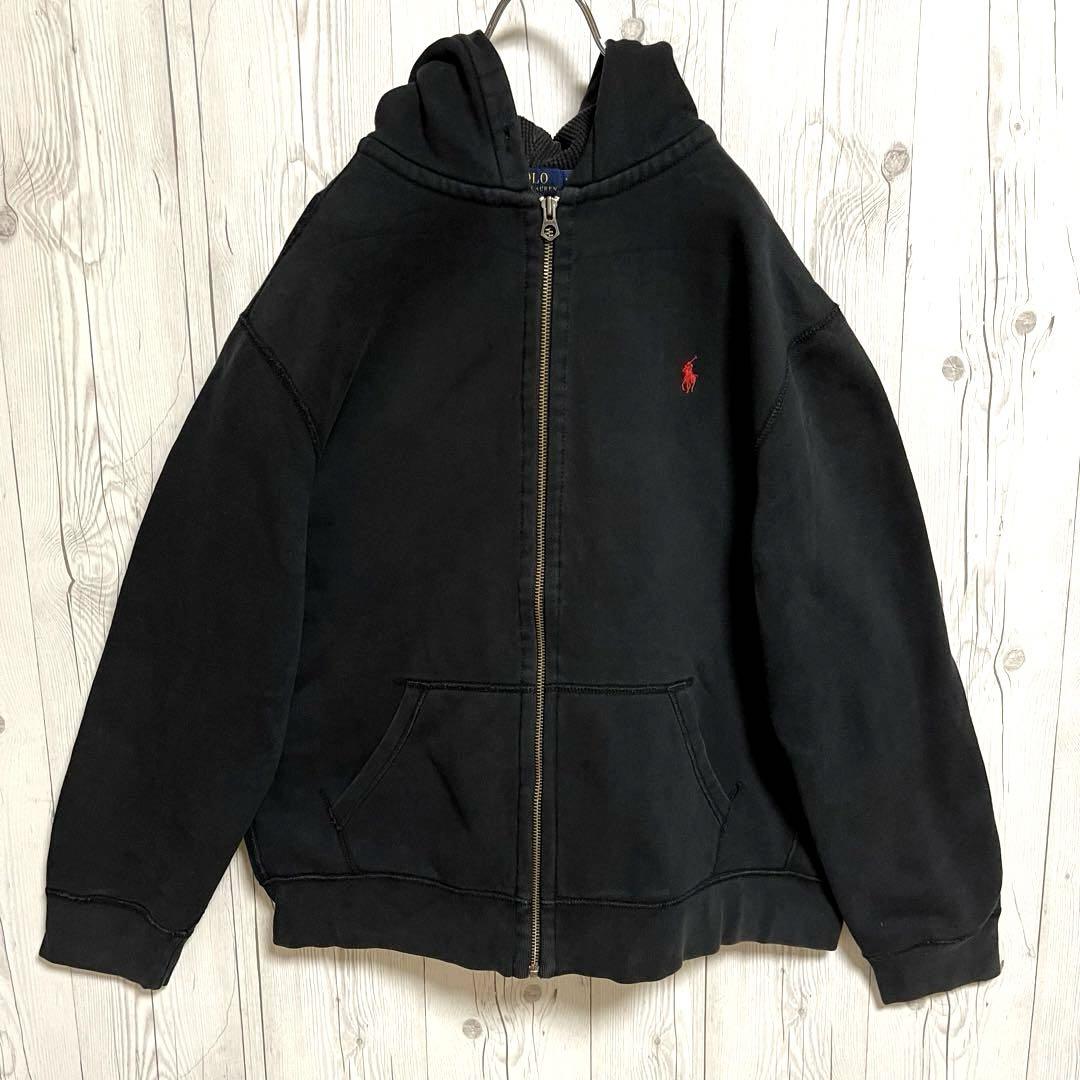 ポロラルフローレン　フーディジップアップスウェットパーカー　XXL　黒　トレナー