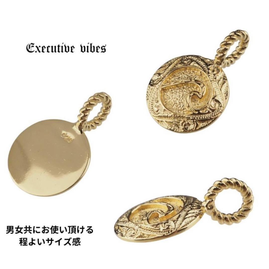 コイン型ゴールドネックレス（シルバー925/24kcoating）ハワイアン