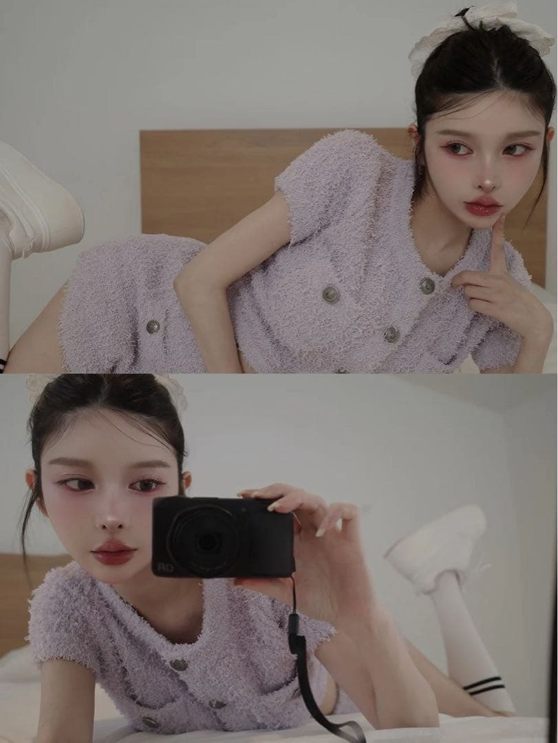 ダーリッチカラーツイードニットセットアップ