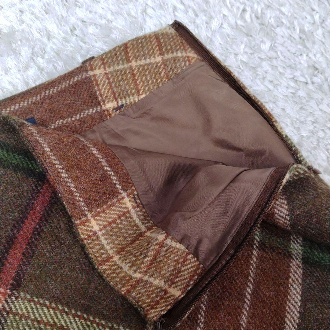 レディース☆Ralph Lauren ウール チェック柄スカート マーメイド7号