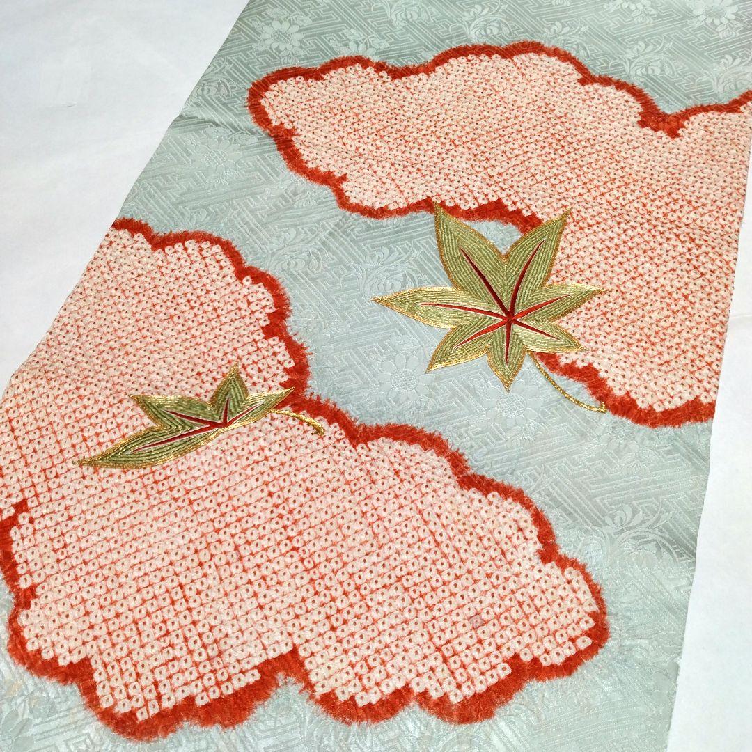 名古屋帯　浅葱　絞り