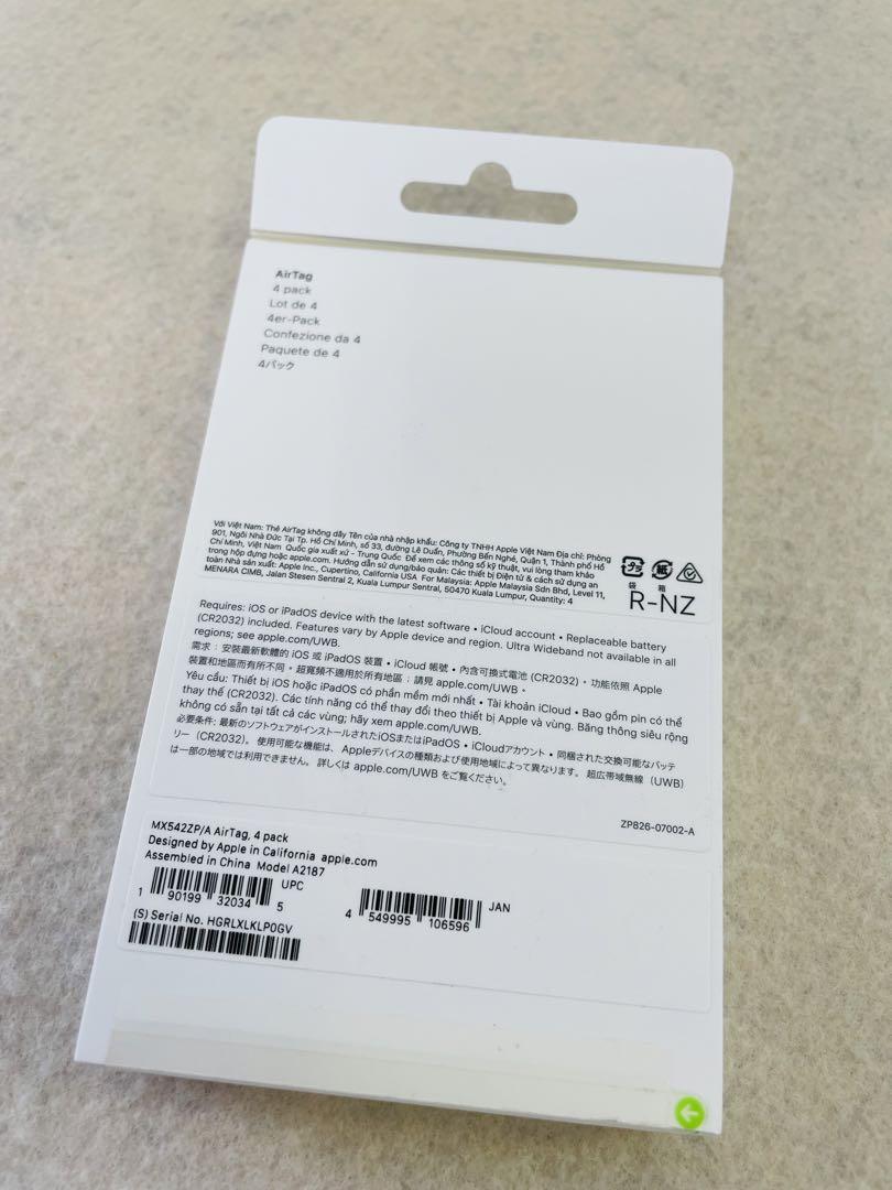 o Apple AirTag 4パック 新品未開封