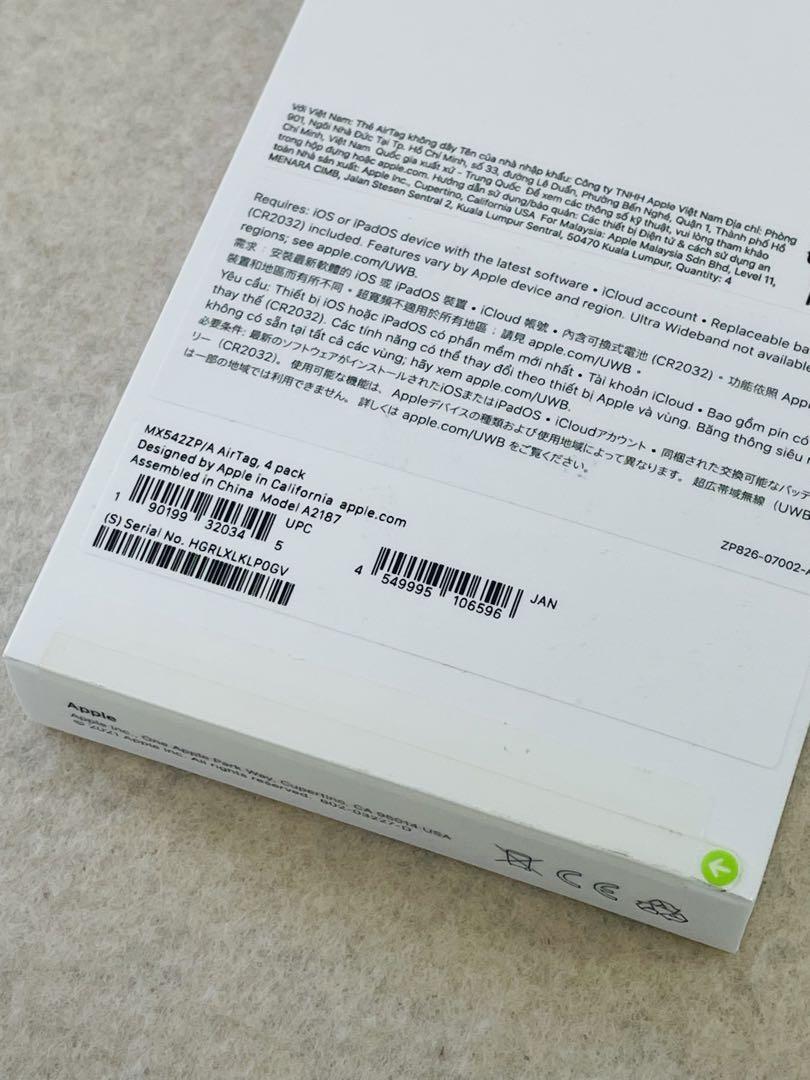 o Apple AirTag 4パック 新品未開封