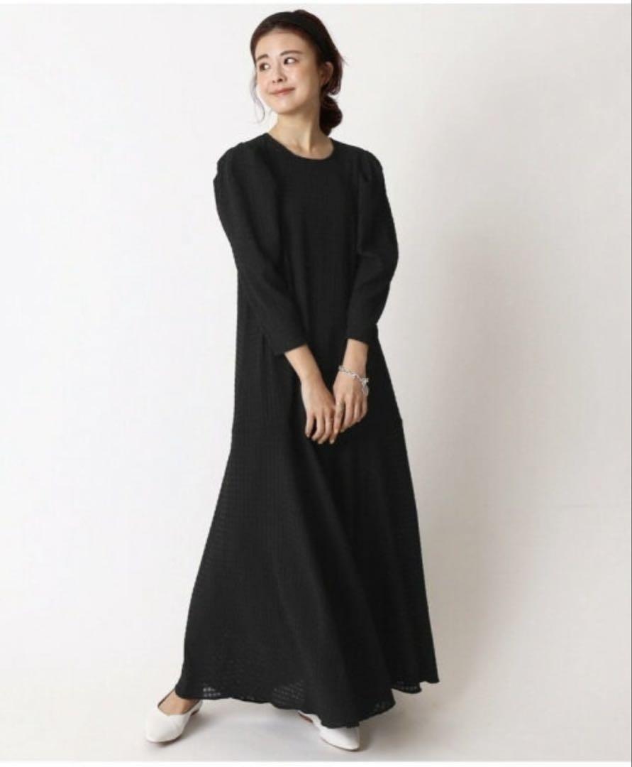 【美品】U by SPICK&SPAN シャドーチェックタックスリーブドレス