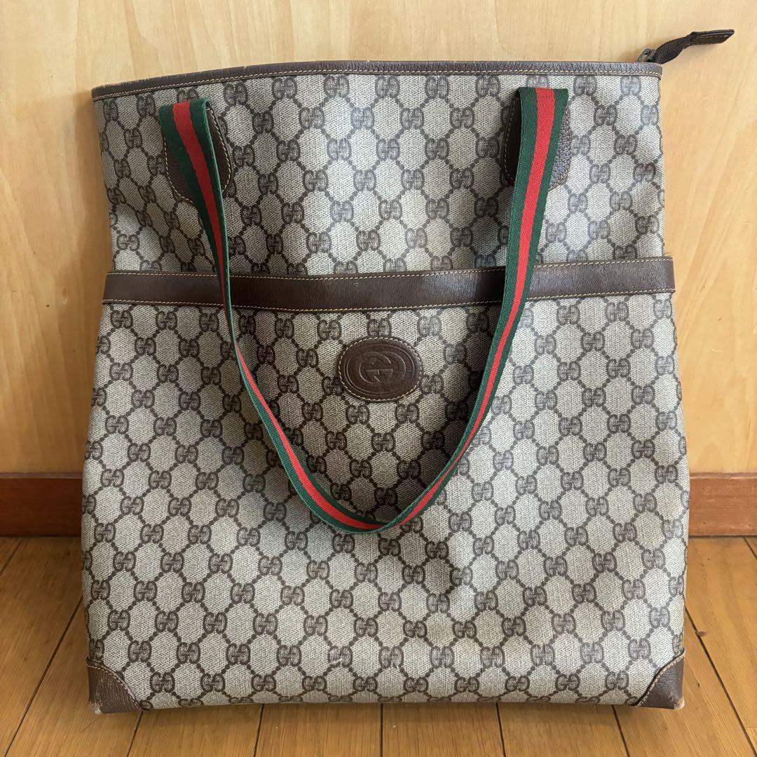 GUCCl グッチ オールドグッチ トートバッグ シェリーライン GUCCI オールドグッチ トートバッグ シェリーラインハンドル GG