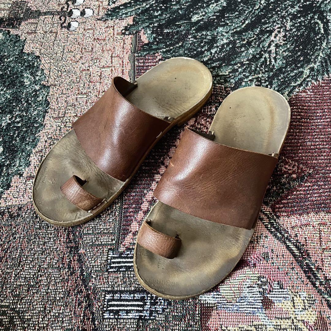 靴 maison margiela Tabi Leather Sandals