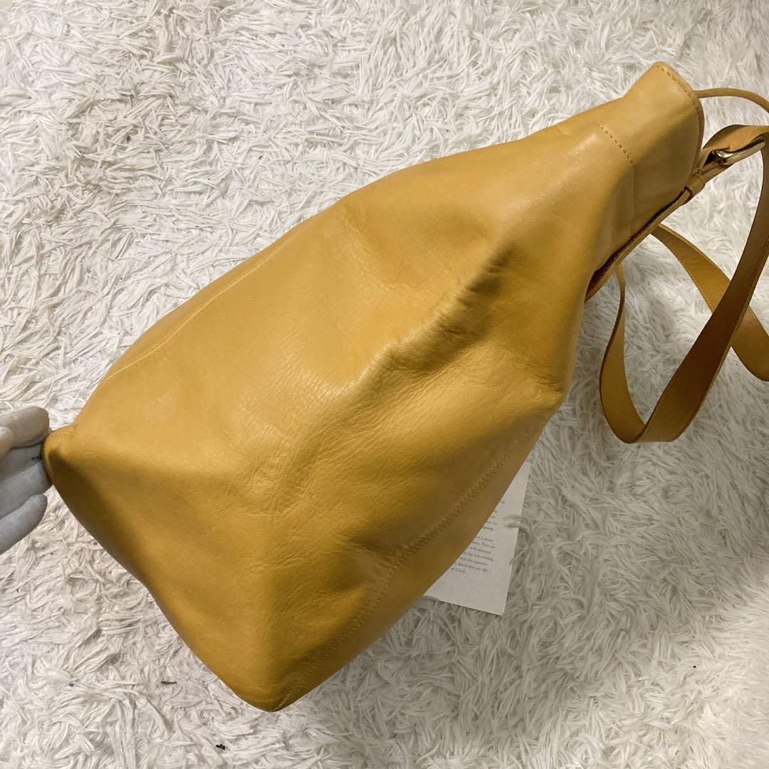 美品 yellow vintage coach old トート 特大サイズ 黄