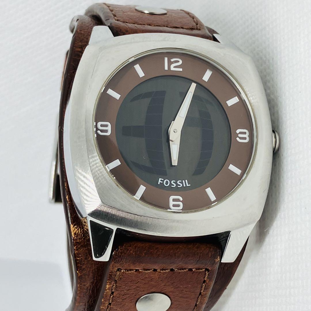 電池新品 FOSSIL BIG TIC ビッグティック y2k メンズ アナデジ