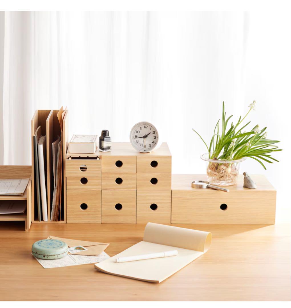 MUJI 無印良品◆木製 小物収納ケース/書類収納スタンド◆4個セットまとめ売り