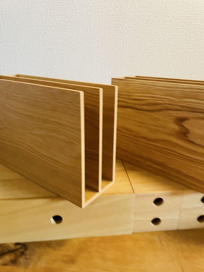 MUJI 無印良品◆木製 小物収納ケース/書類収納スタンド◆4個セットまとめ売り