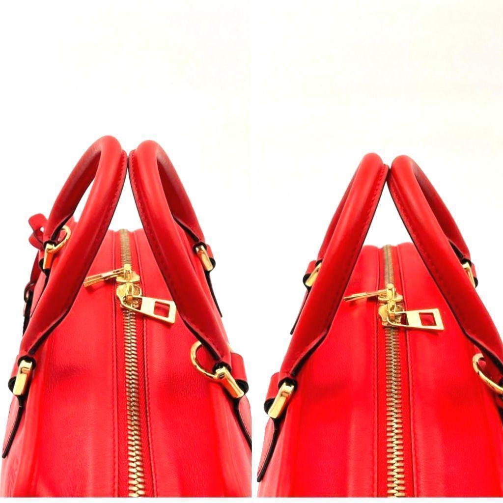 ぱーぷる LOEWE ロエベ アマソナ28 2way レザー レッド