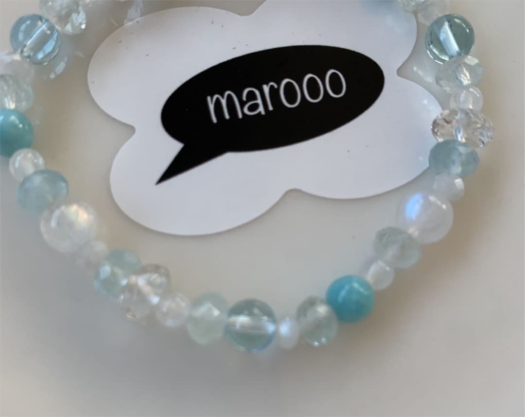 ごんすけ様2点おまとめオーダー天然石ブレスレットラリマー ムーン