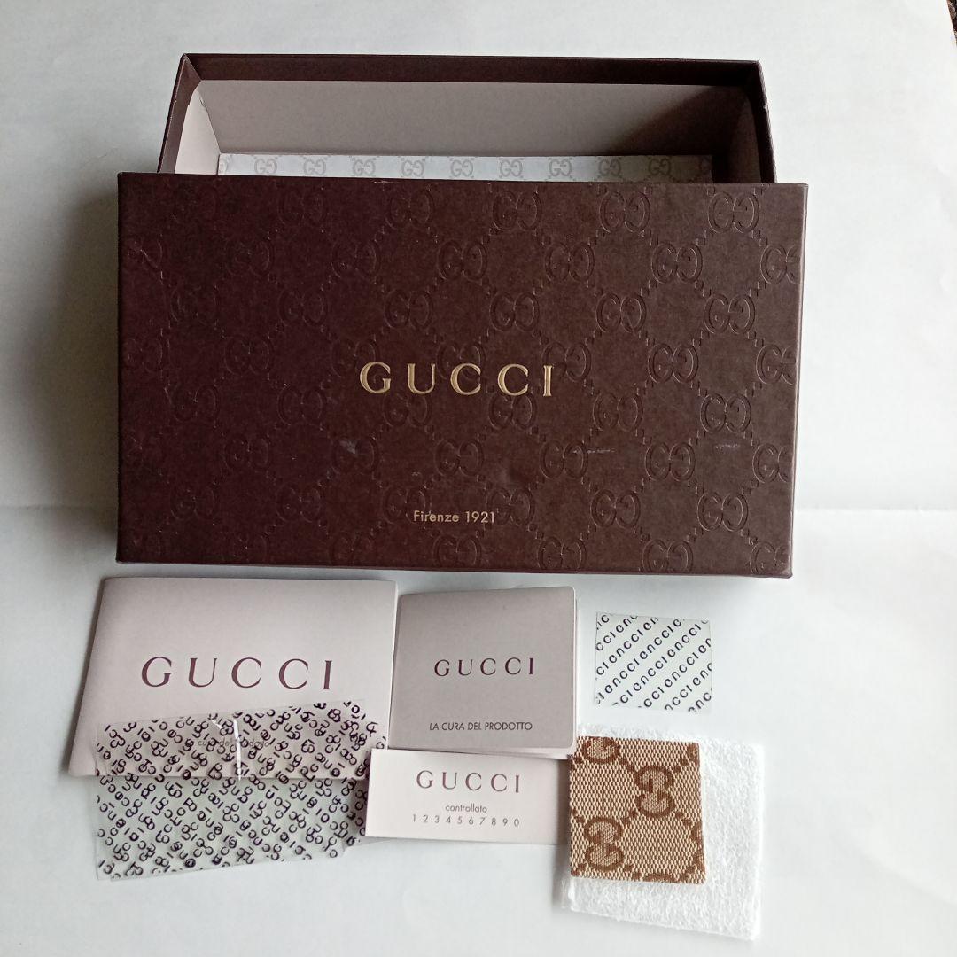 GUCCI ワインレッド 二つ折り長財布エナメルPUP 箱付き