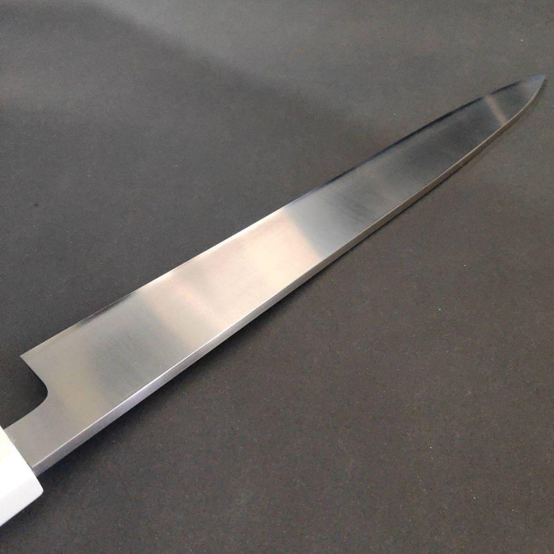 ステン本焼V金10号柳刃包丁270mm モダンブルーレジン八角柄