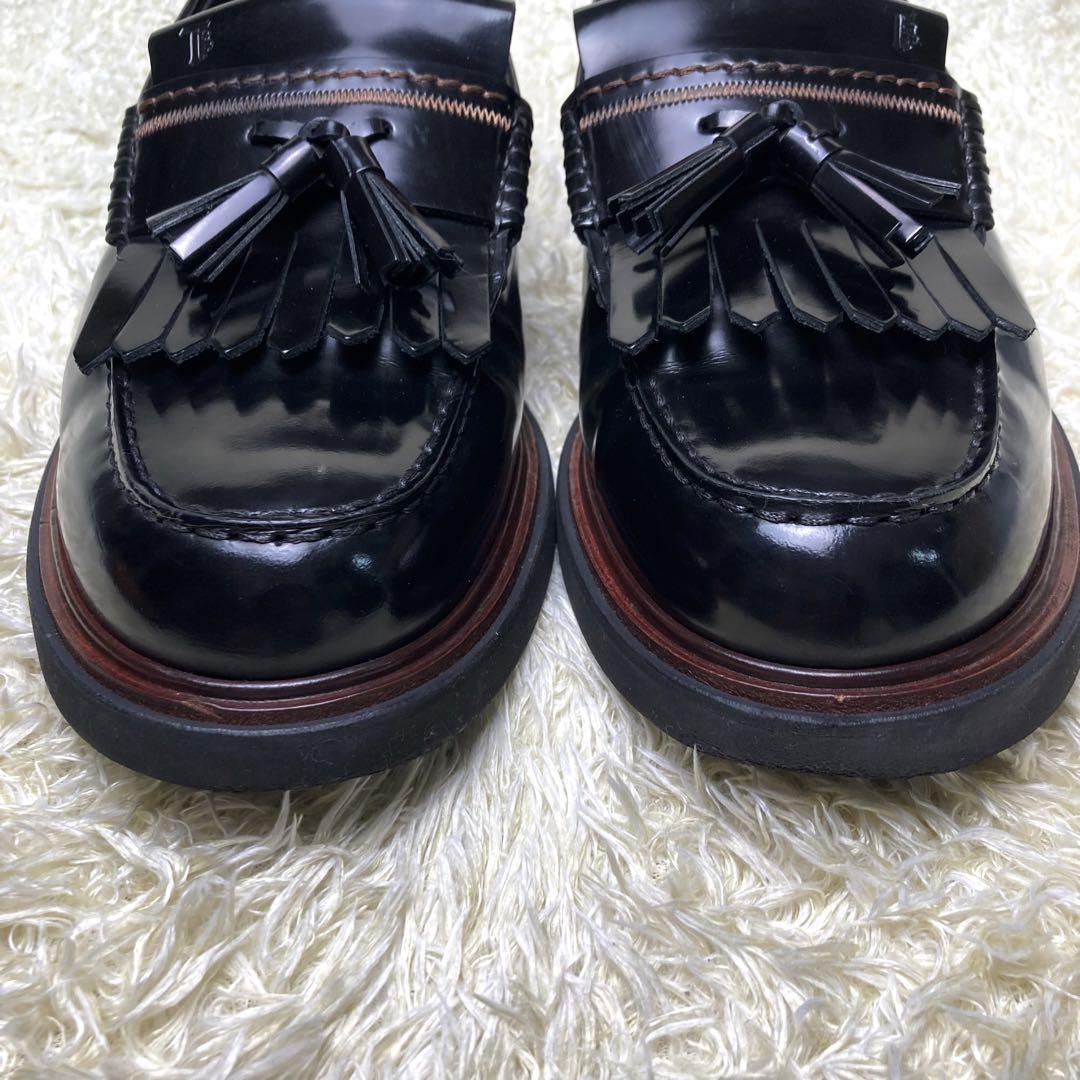 『美品』TOD'S トッズ　タッセルローファー フリンジ　ガラスレザー　黒