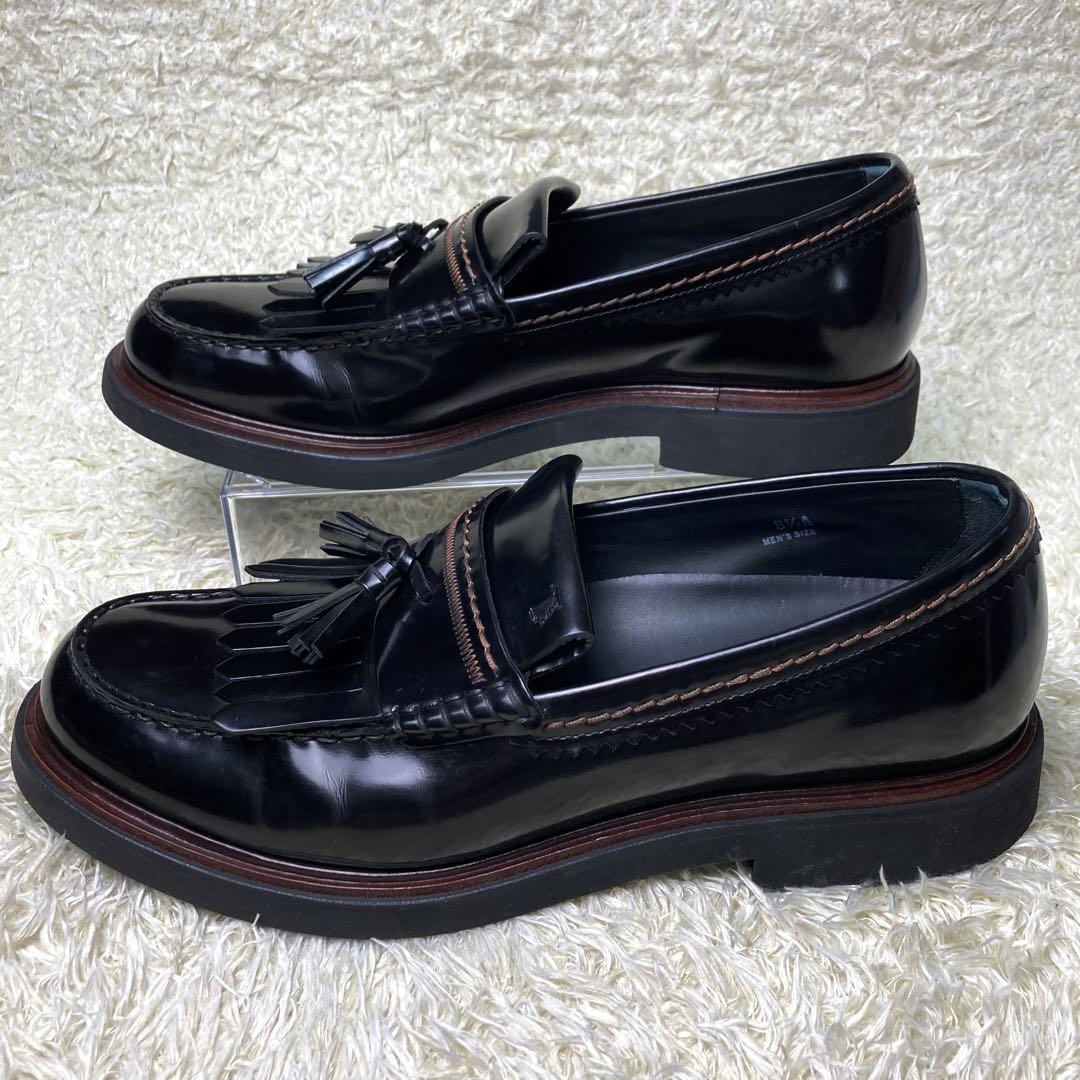 『美品』TOD'S トッズ　タッセルローファー フリンジ　ガラスレザー　黒