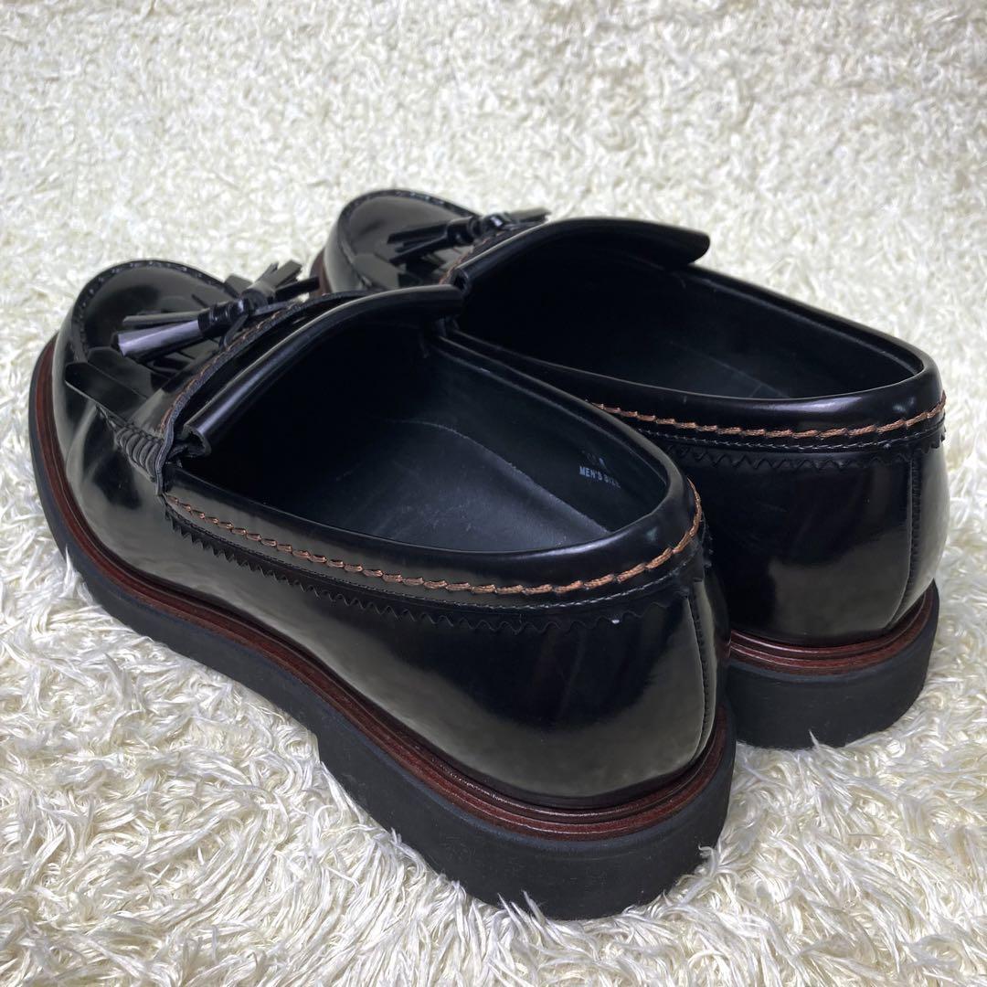 『美品』TOD'S トッズ　タッセルローファー フリンジ　ガラスレザー　黒
