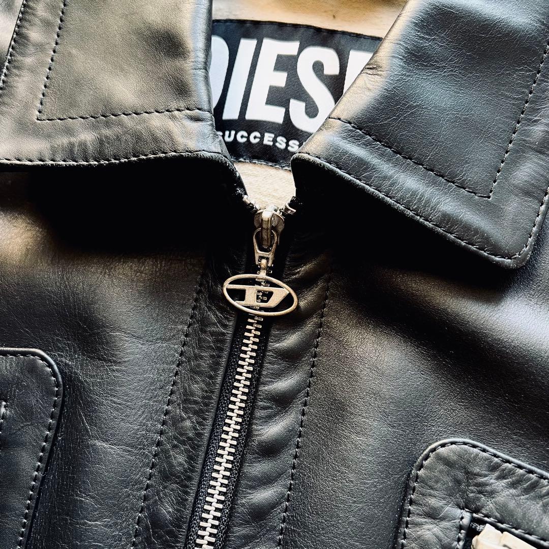 即完 DIESEL シングル レザージャケット 本革 ブラック y2k 即完 DIESEL シングル レザージャケット 本革 ブラック y2k