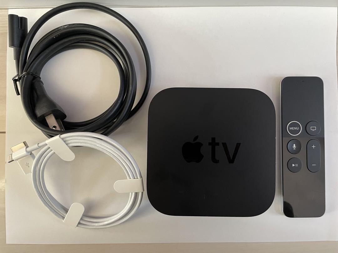 Apple TV 本体 + リモコン + ケーブルセット　第4 世代　A1625