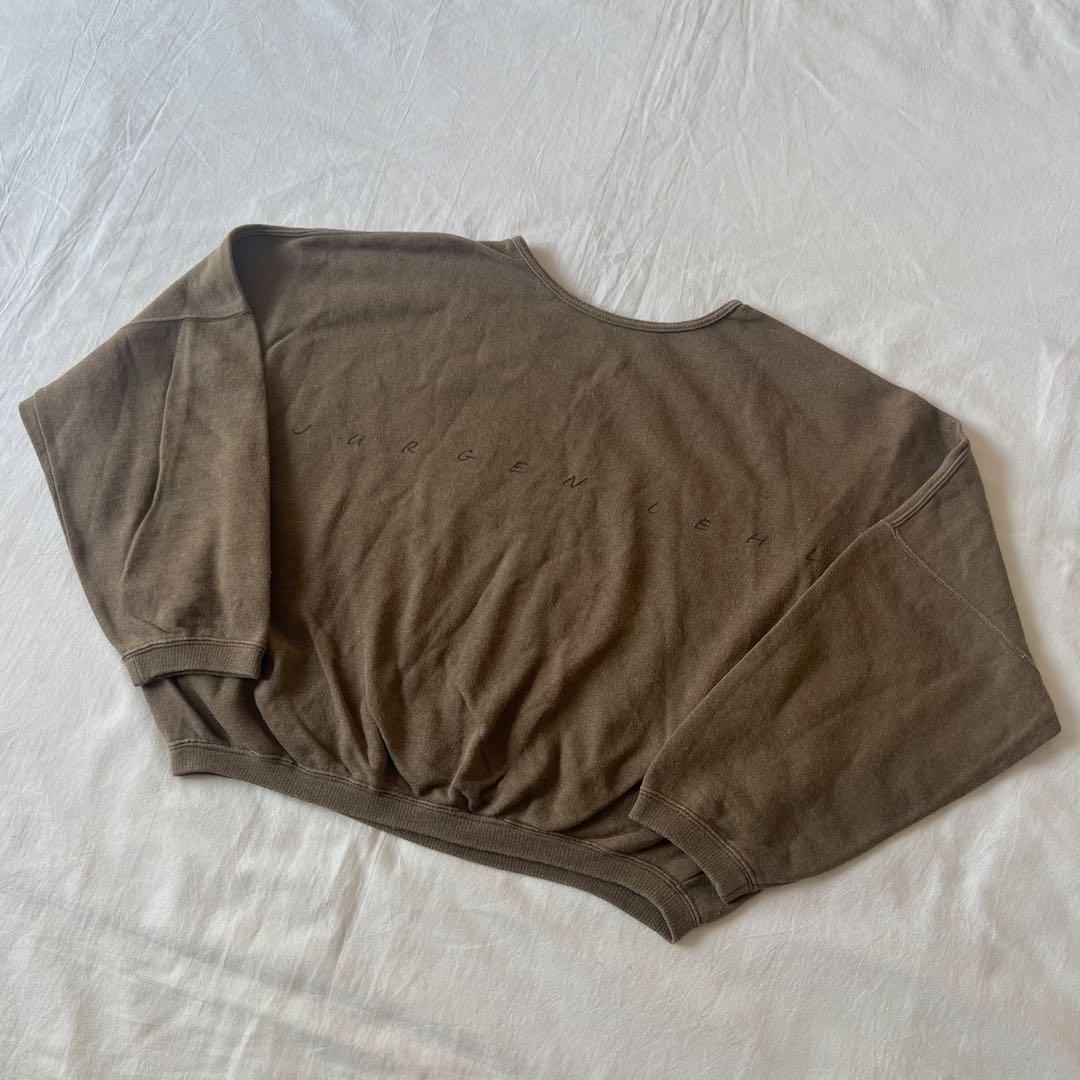 【高級】Jurgen Lehl スウェット 短丈 両面ロゴ デザイン◎ ブラウン 【高級】Jurgen Lehl スウェット 短丈 両面ロゴ デザイン◎ ブラウン